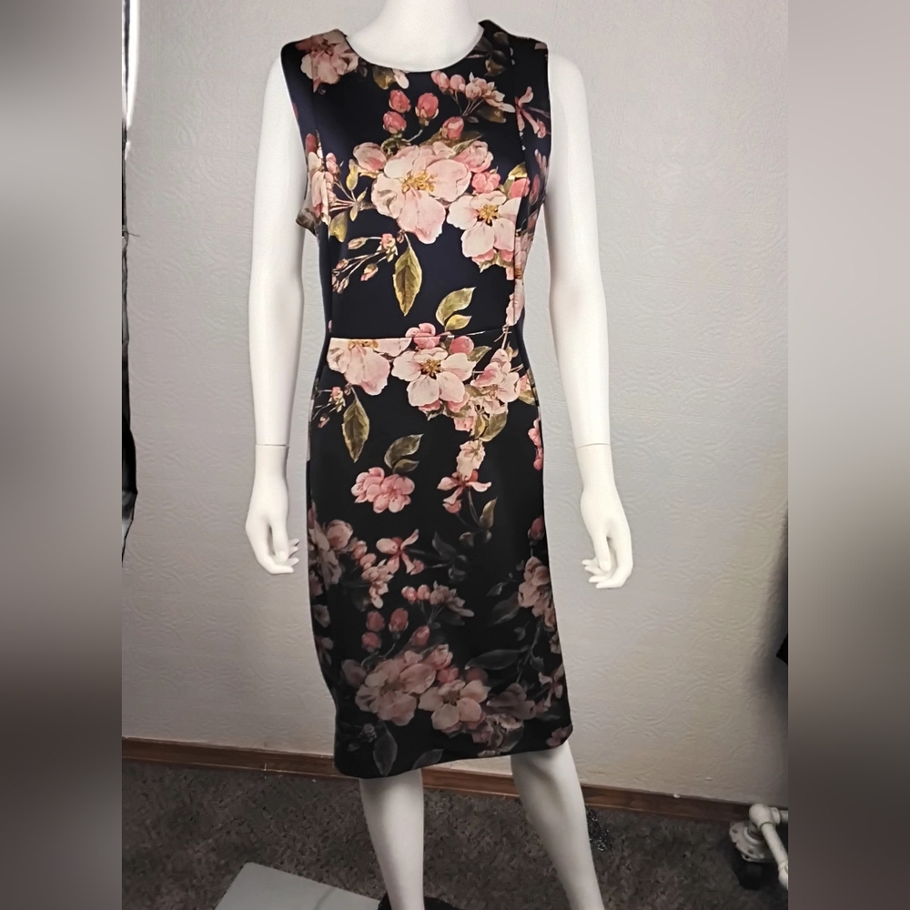 Shelby & Palmer One Shoulder Black Floral Dress